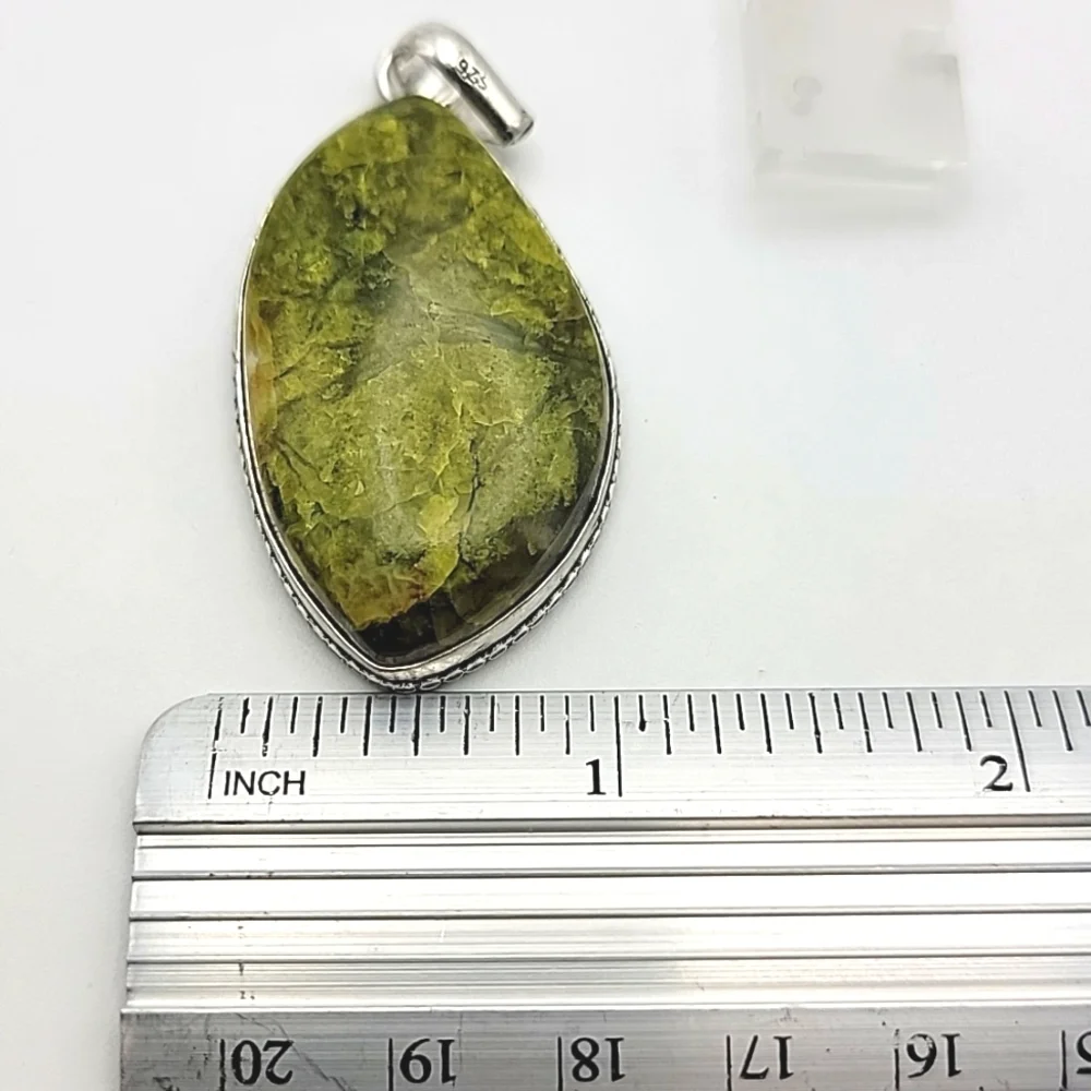 Elegant Green Australian Opal 925 Silver Plate Teardrop Pendant Natural Gemstone
